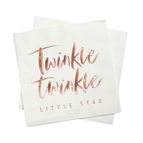 Twinkle Twinkle Rose Gold Napkins - The Pretty Prop Shop Parties