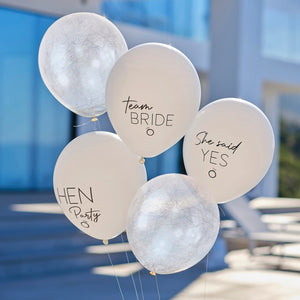 Silver, White and Nude Hen Party Balloons - Hen Weekend