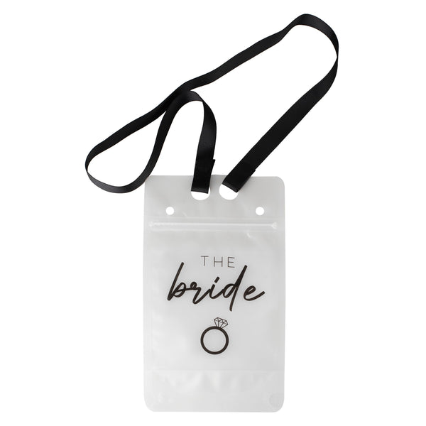 The Bride Hen Party Drink Pouch with Straw and Lanyard - The Pretty Prop Shop Parties